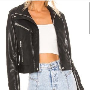 Blank NYC ‘Essentials’ Jacket in Vegan Leather Small NWT Black $98